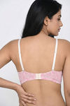Zivame Padded Regular Wired 3/4th Coverage Tshirt Bra - Pink Lace Pattern — thumbnail 2